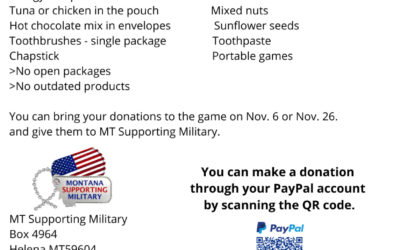 Montana Supporting Military collecting donations on November 5th and 6th games