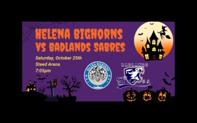 saturday, october 25th: helena bighorns vs badlands sabres