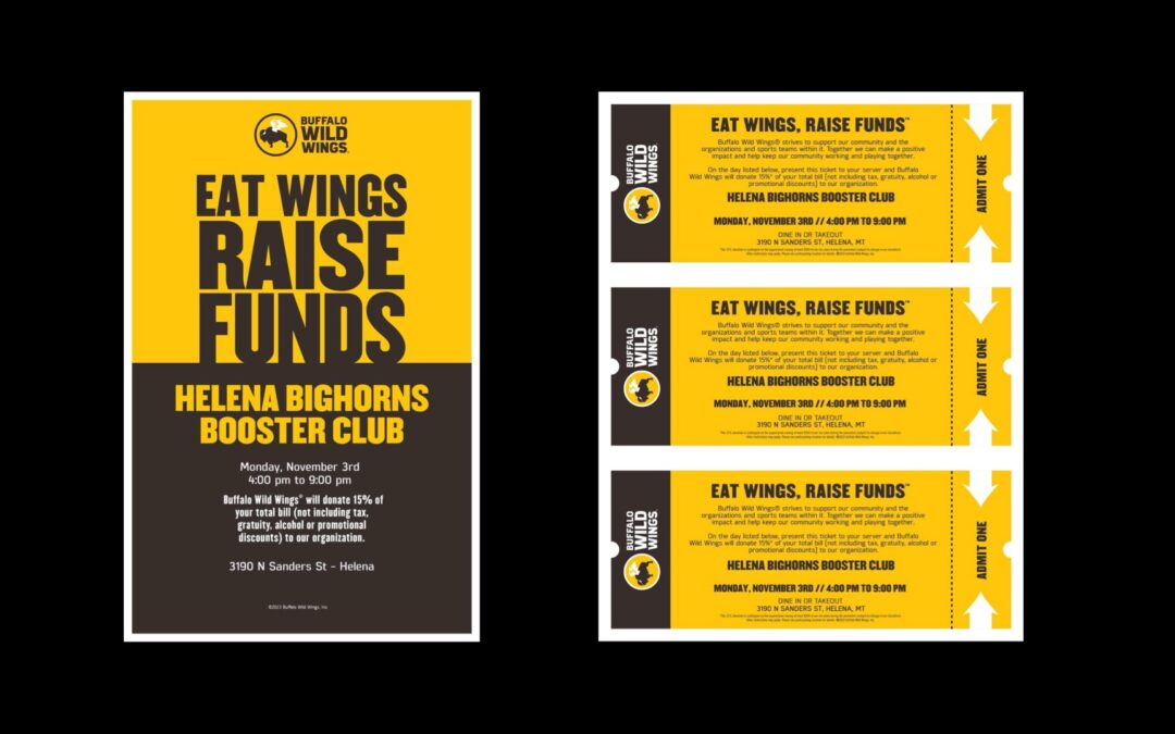 buffalo wild wings fundraiser on monday, november 3rd