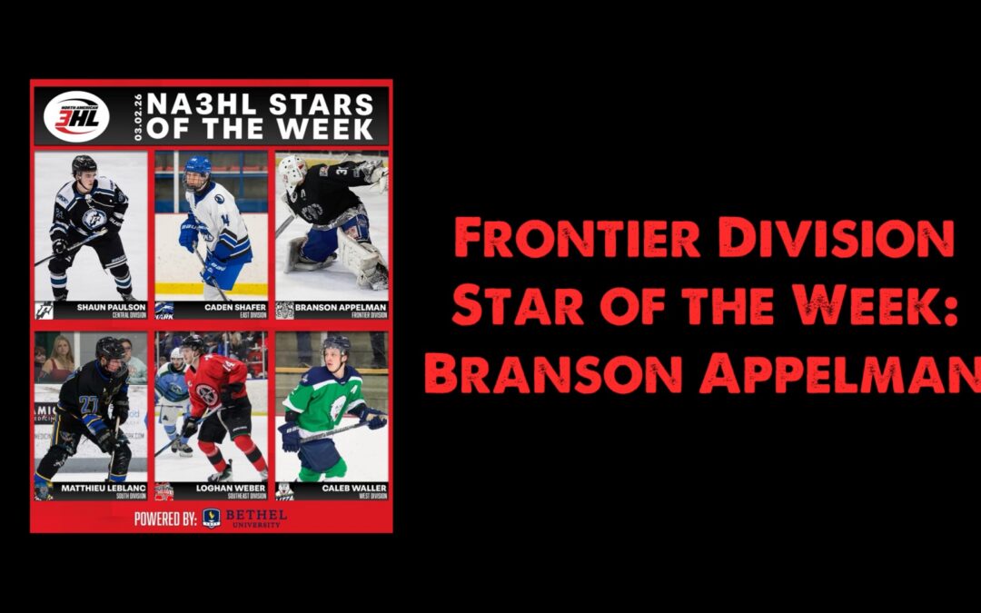 branson appelman receives frontier division star of the week